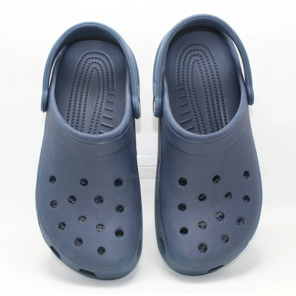 Crocs Classic Clogs Navy Blue Mens 8 Womens 10 Slip On Comfort Shoes 10001-410